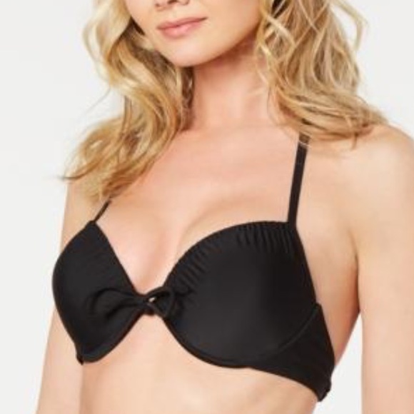 California Waves Black Push-Up Halter Bikini Top Junior Sizing - Picture 1 of 8